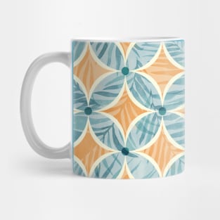 Orange and Blue Sunset Palms Geometry Mug